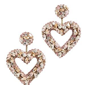 Deepa Gurnani Missy Earrings Pink Champagne Beaded Post Lightweight NWT